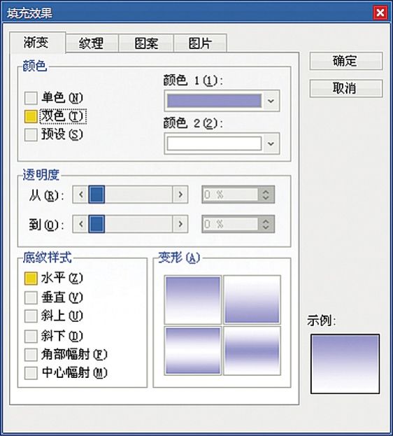 Excel 2003填充渐变