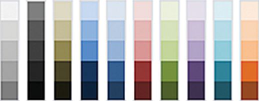 Excel 2007和2010调色面板的50个过渡色