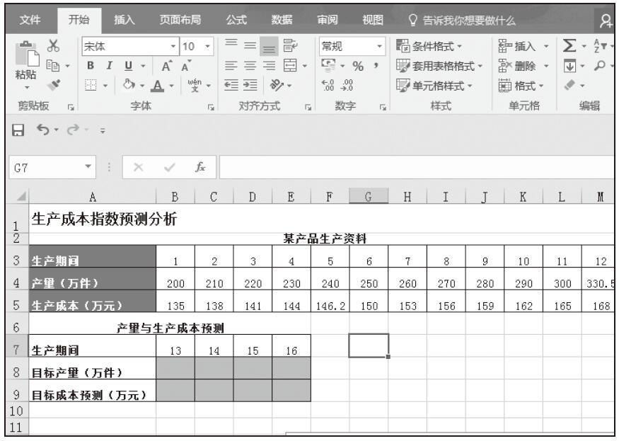Excel 创建指数法预测模型